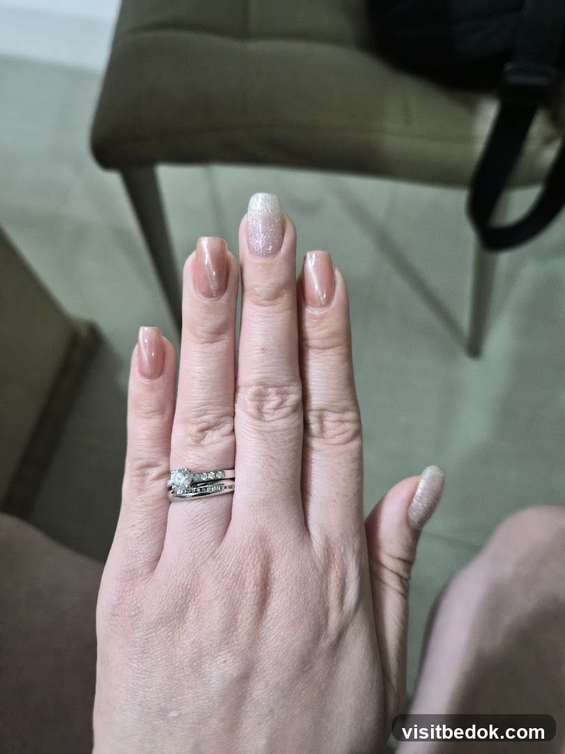 Woman's hand with manicured nails