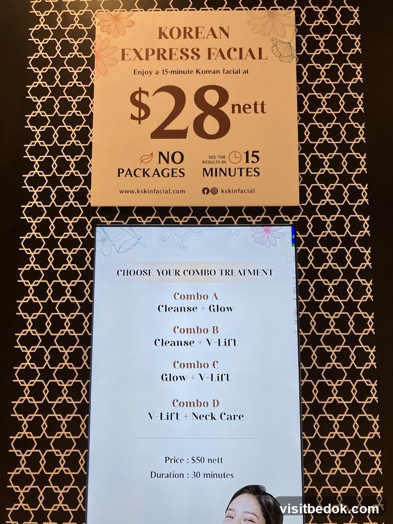 Korean Express Facial Menu