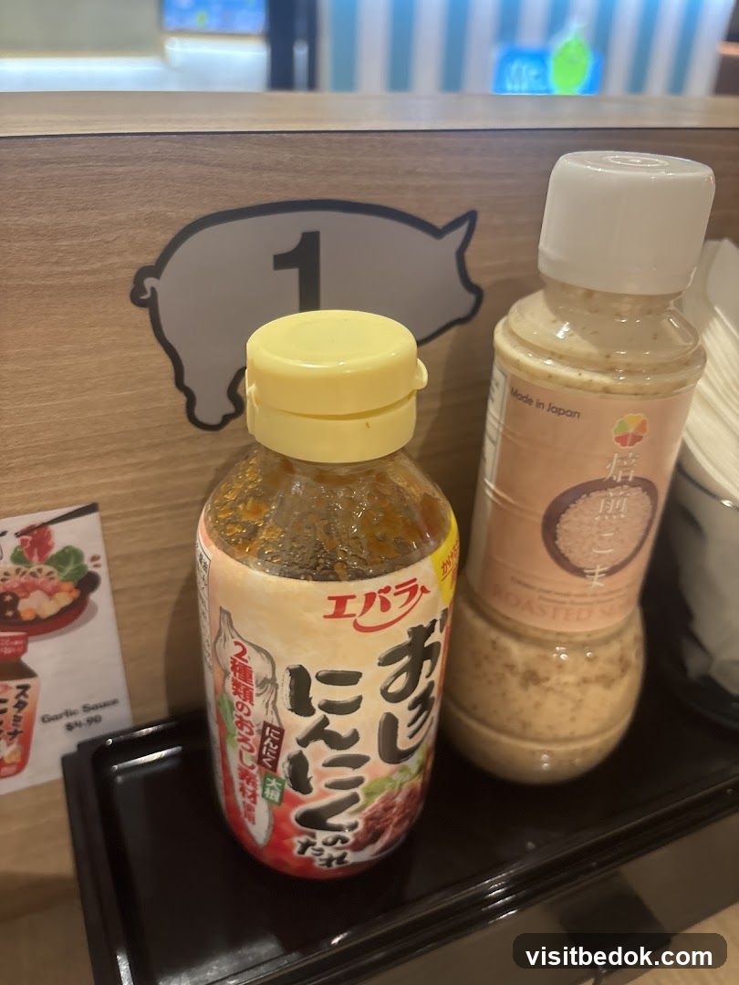 Condiments on a table