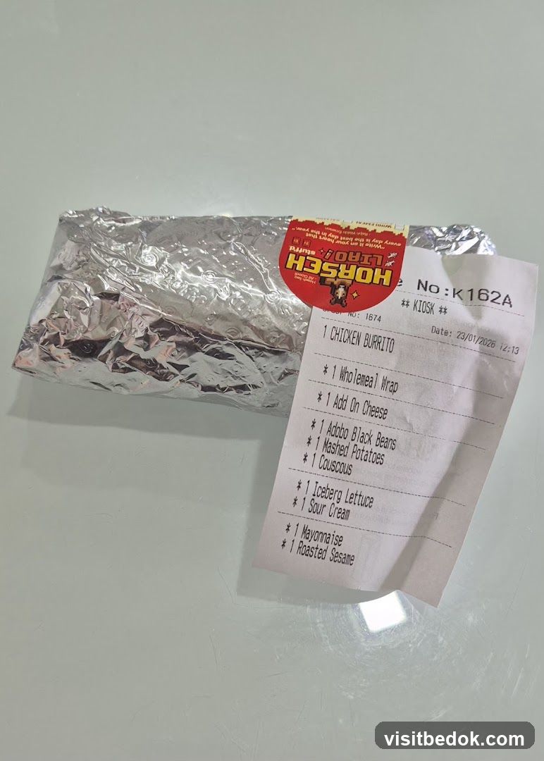 Burrito with Receipt
