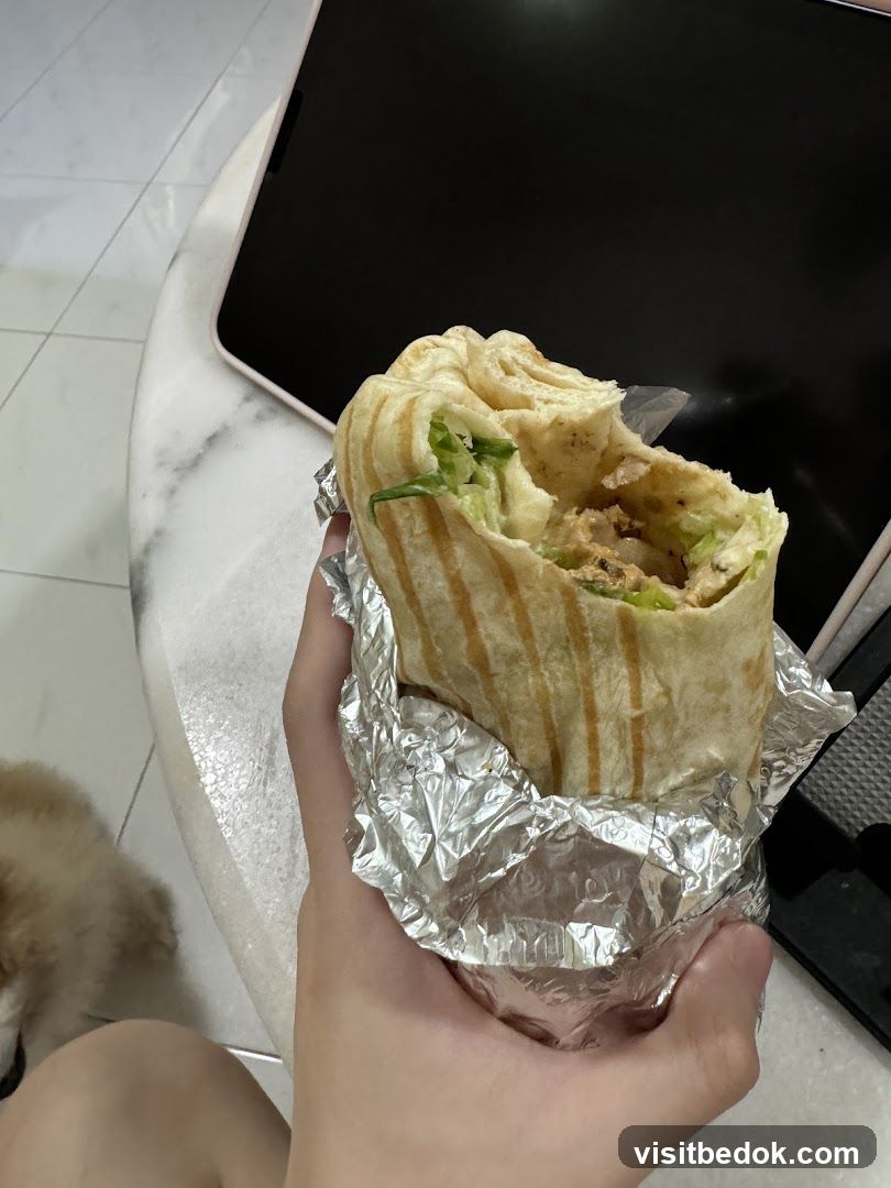 Hand holding a wrap