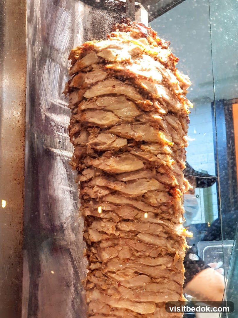 Shawarma Meat on a Vertical Rotisserie