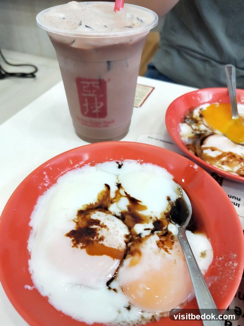 Soft-boiled eggs and chocolate drink