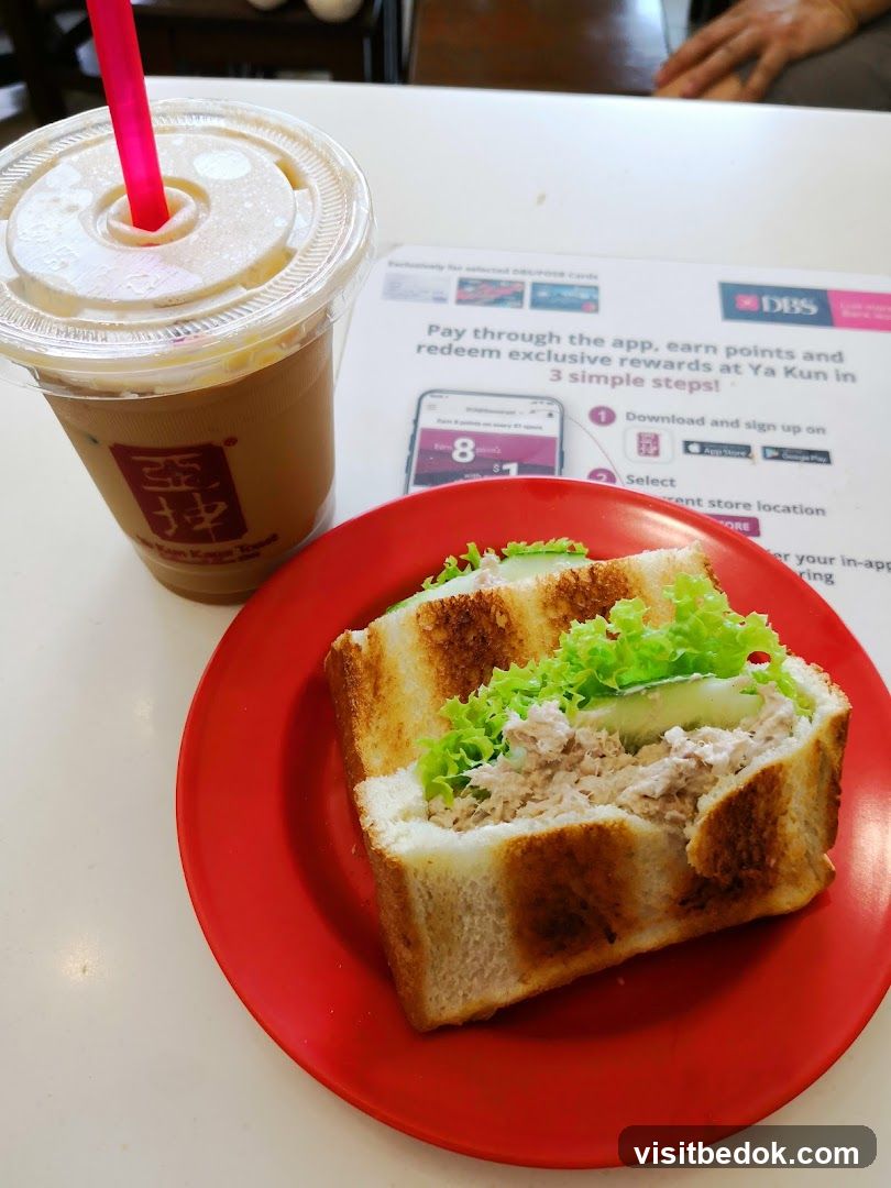 Tuna Sandwich and Iced Coffee