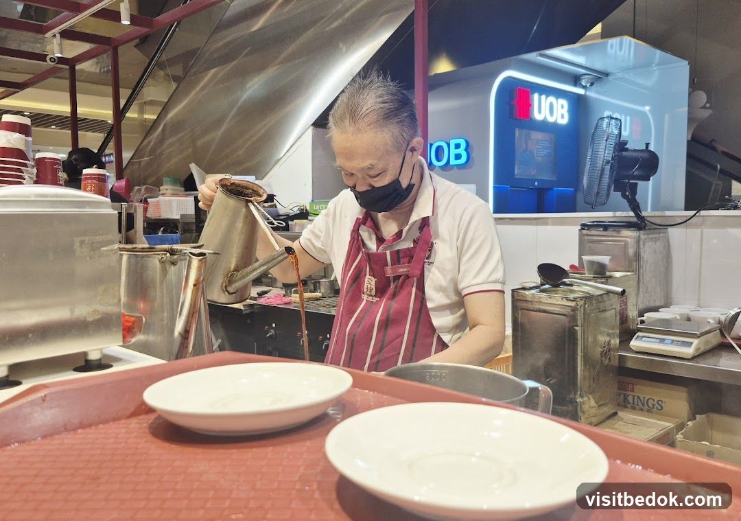 Barista preparing coffee