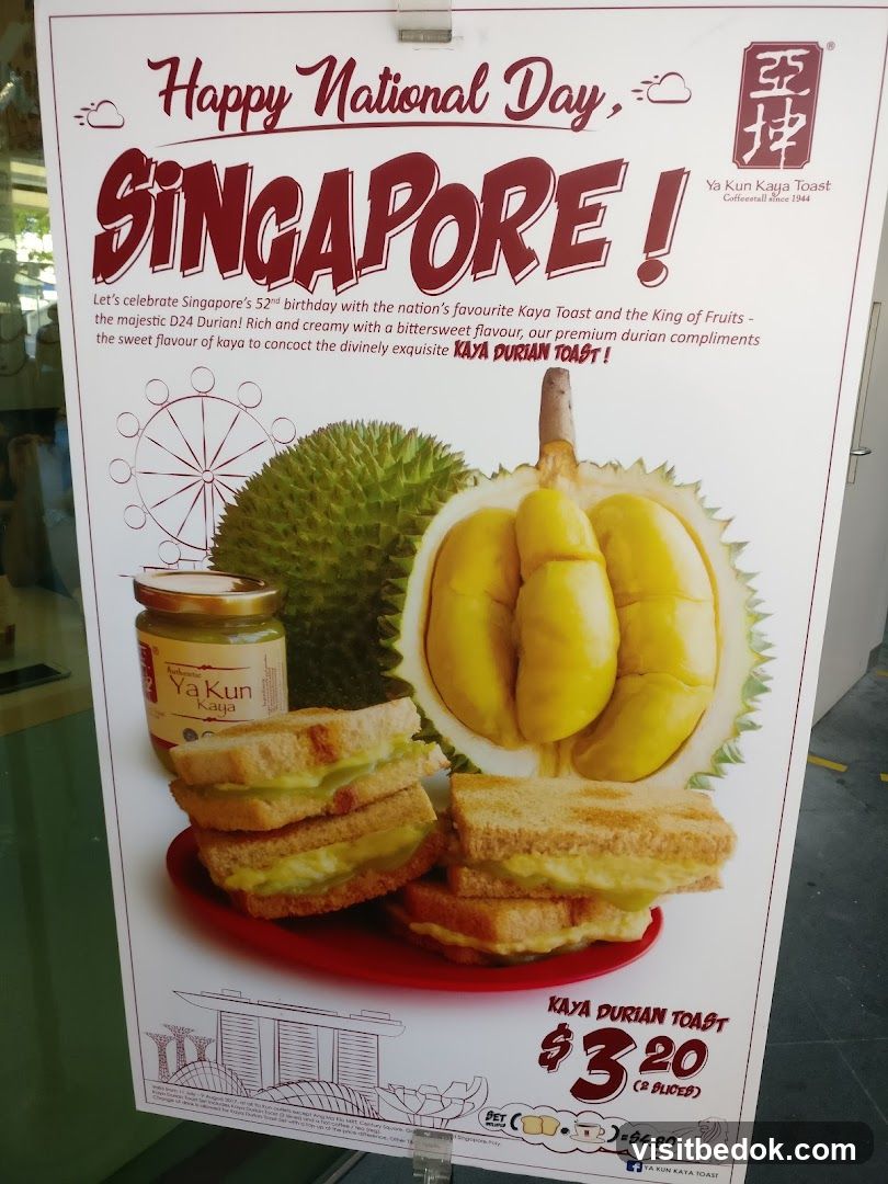 Happy National Day Singapore Kaya Durian Toast Promotion