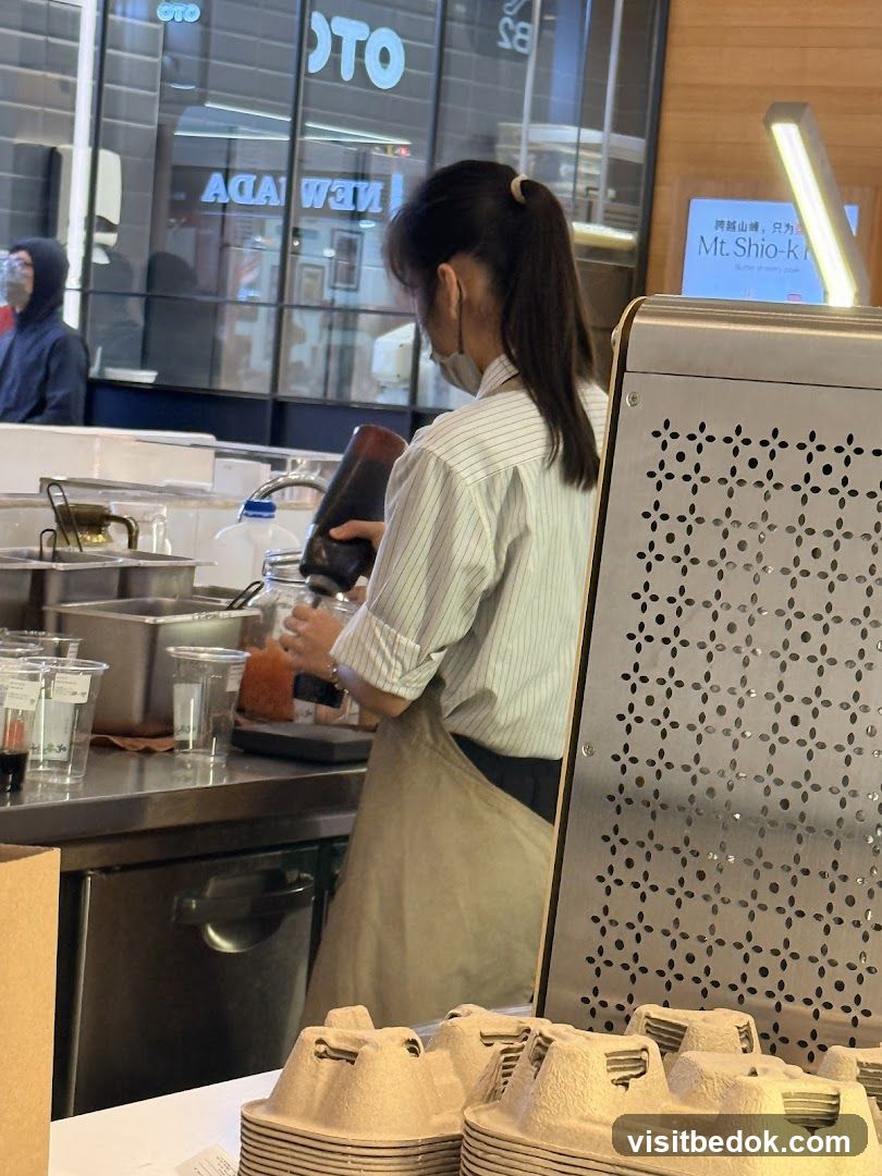 Barista preparing a drink