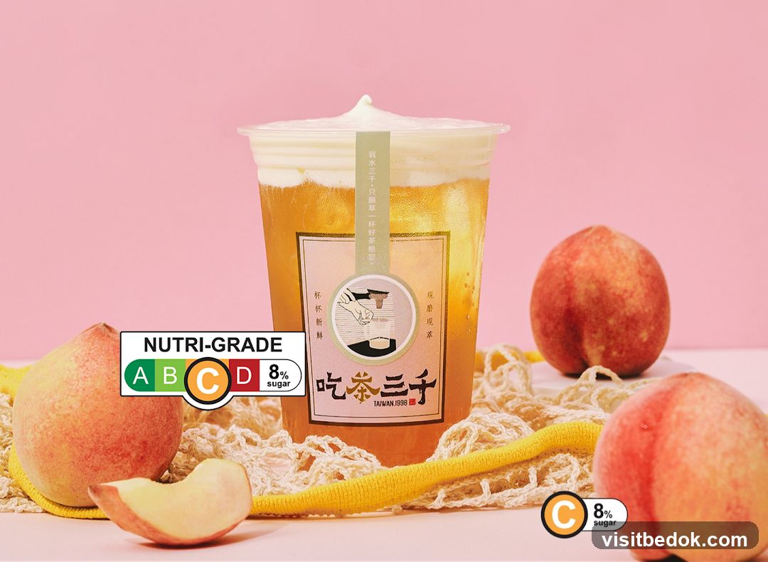 Peach Tea Drink with Nutri-Grade Label