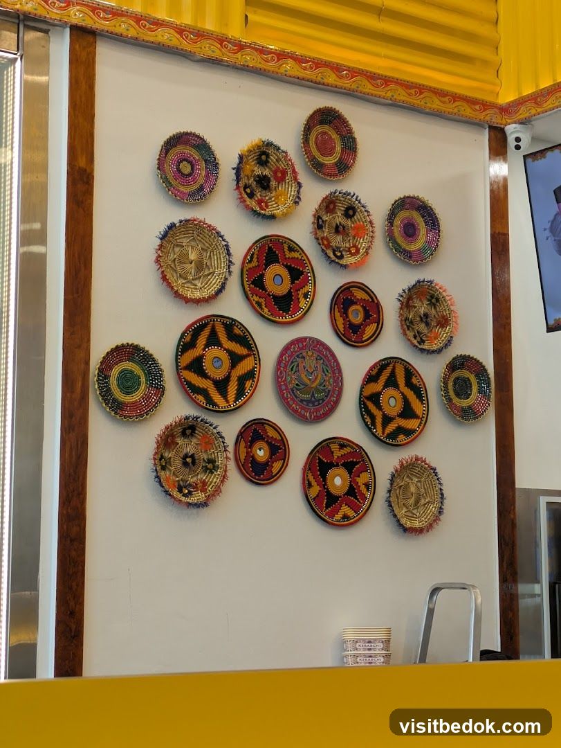 Decorative Woven Plates on Wall