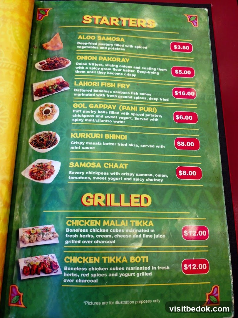 Starters and Grilled Menu