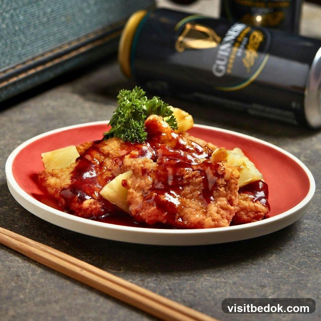 Fried Chicken with Sauce and Pineapple