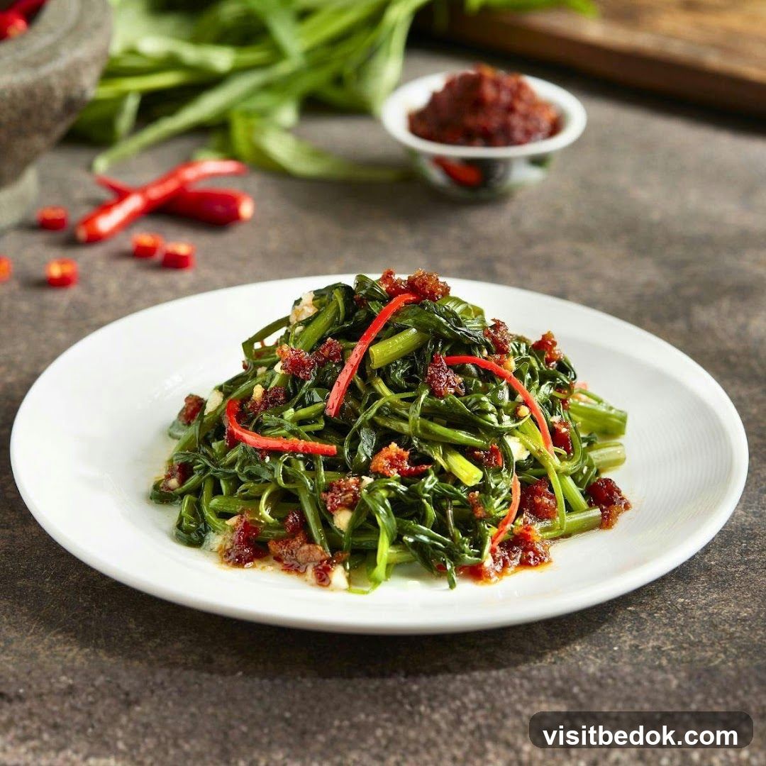 Stir-fried Water Spinach with Chili