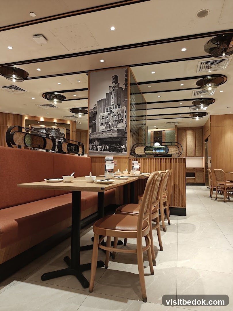 Restaurant Interior with Vintage Mural
