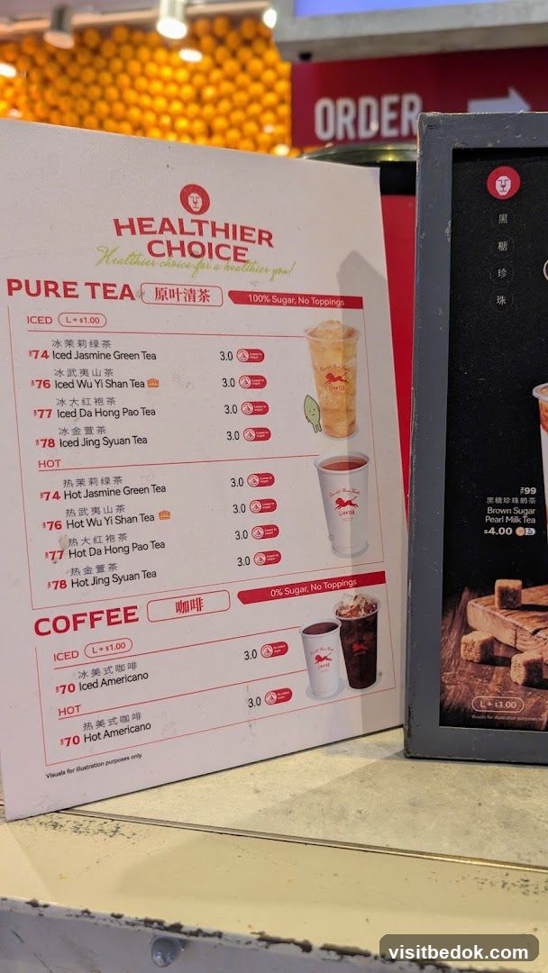 Healthier Choice Pure Tea and Coffee Menu