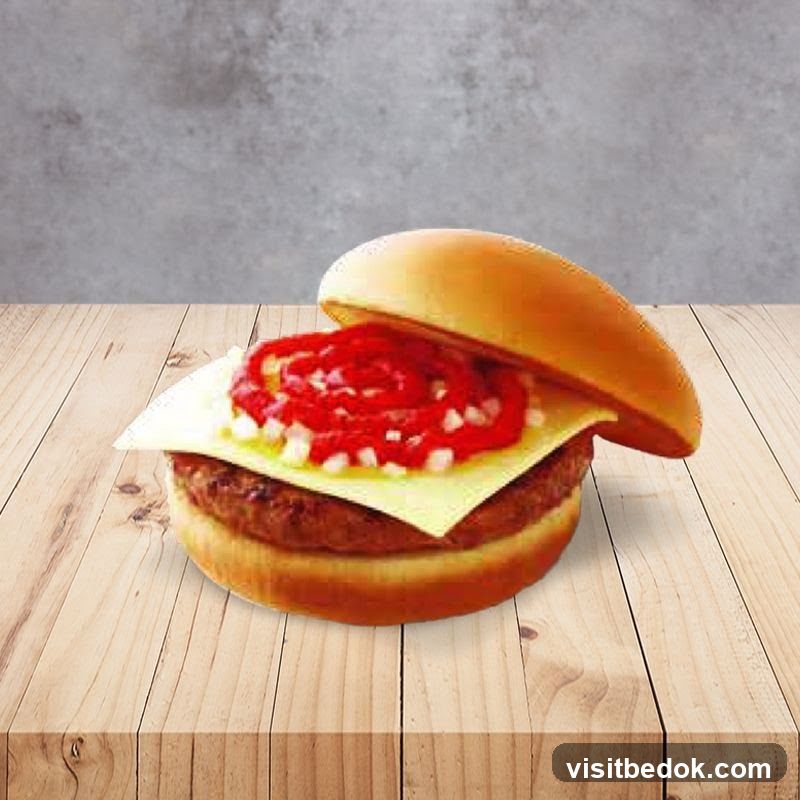 Cheeseburger with Ketchup and Onions