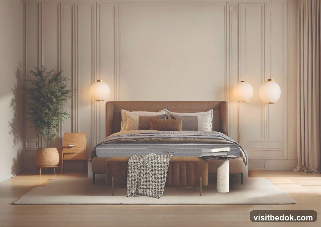Luxurious Bedroom with Mattress Display