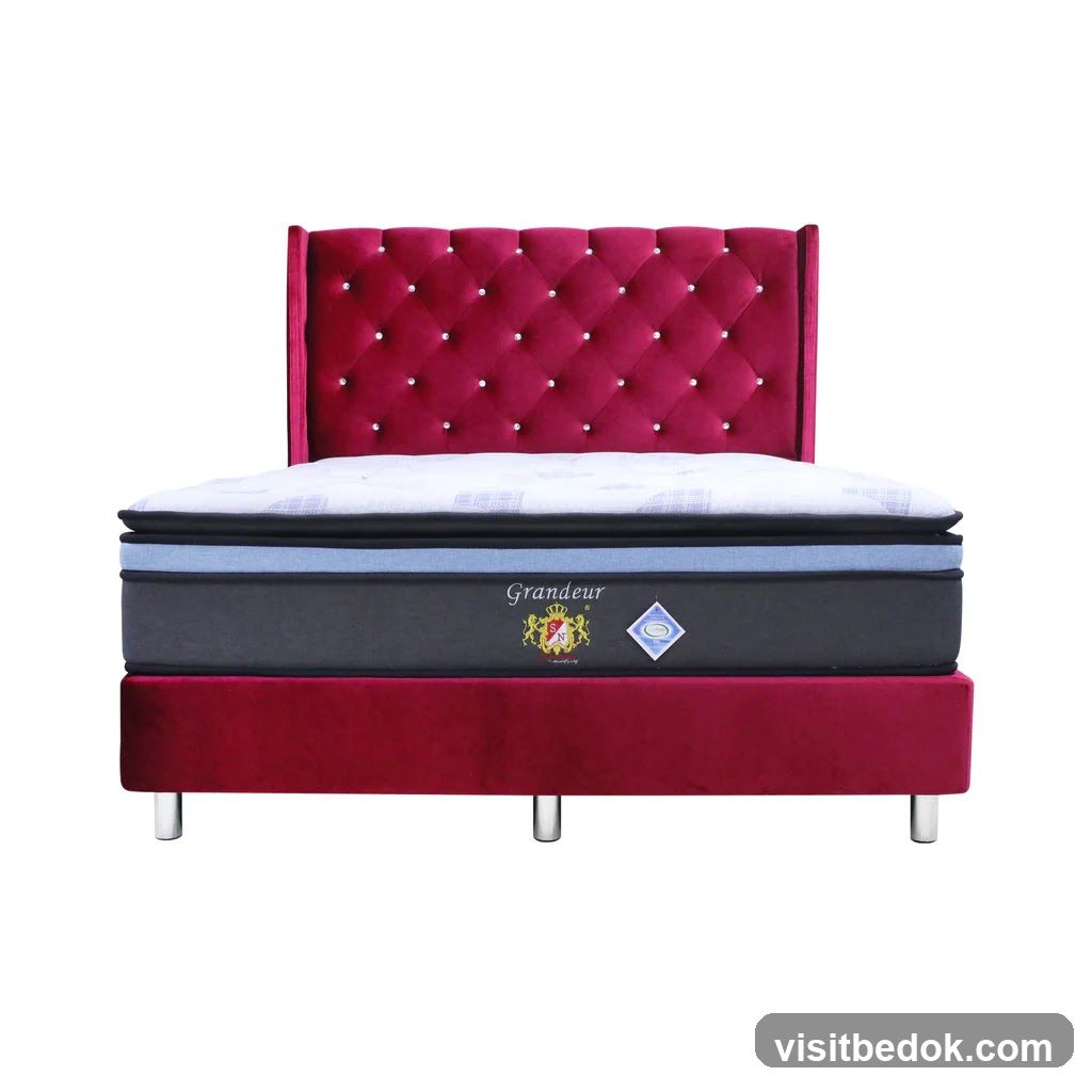 Luxury Bed with Tufted Headboard