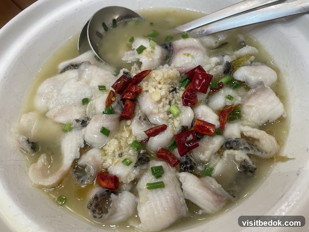 Poached Fish with Pickled Vegetables