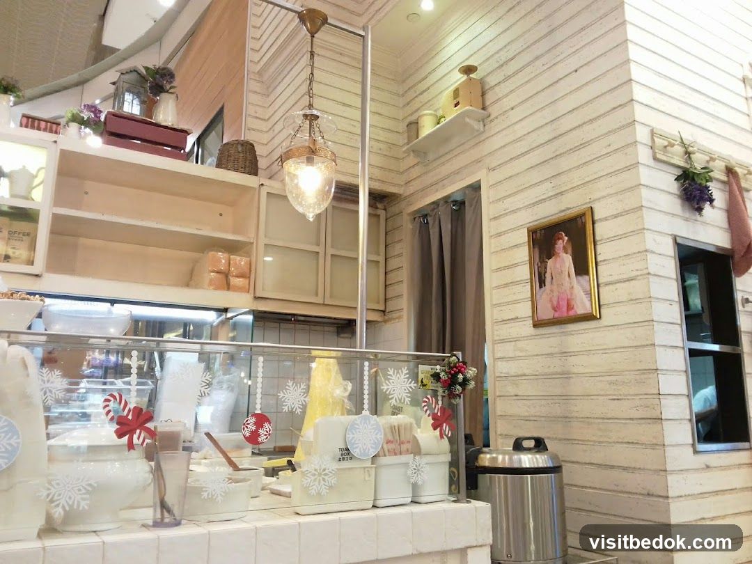 Christmas-themed dessert counter