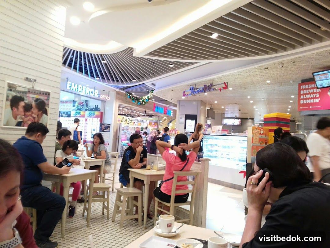Diners in a mall food court