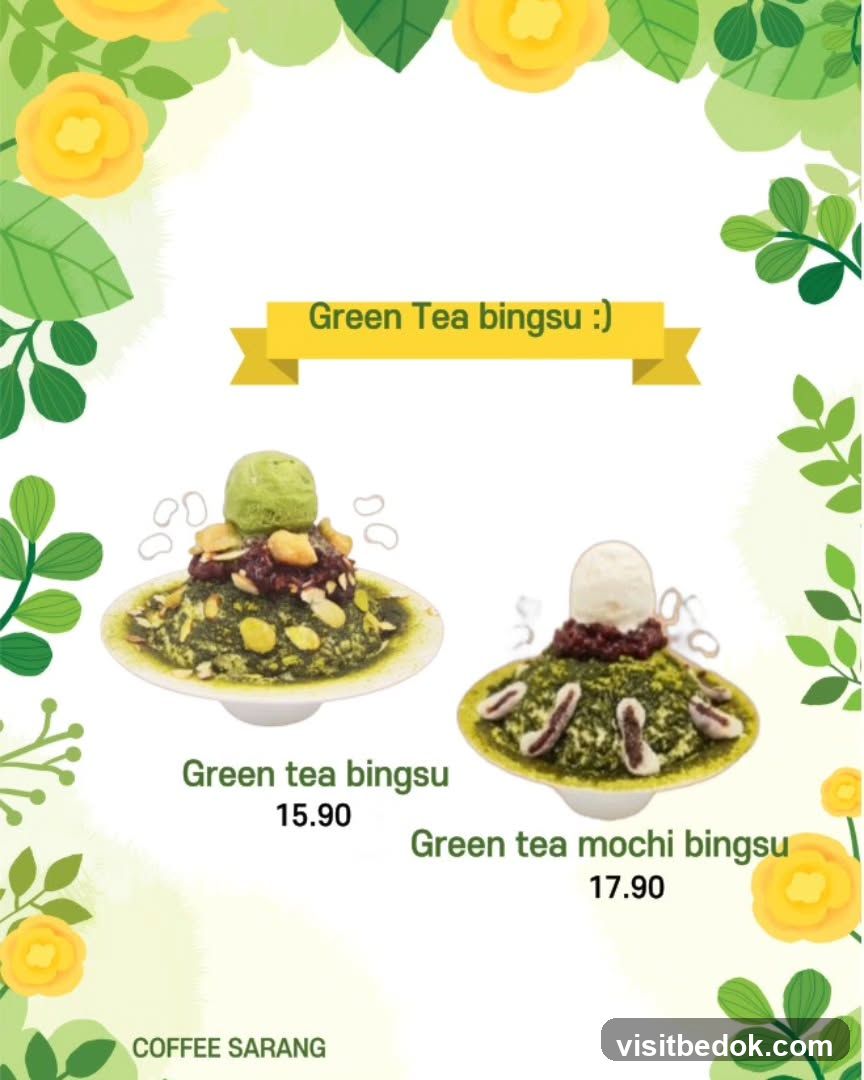 Green Tea Bingsu Menu