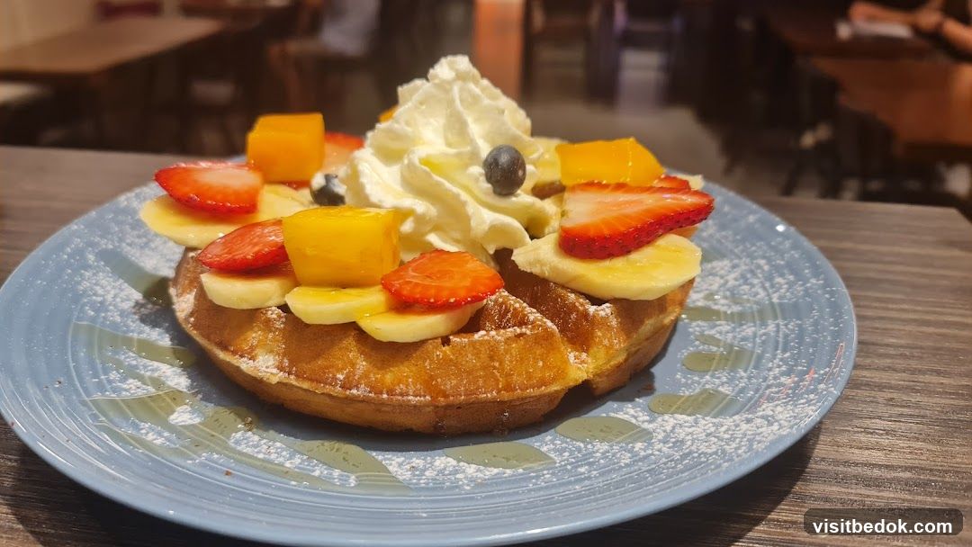 Waffle with Fruit and Whipped Cream
