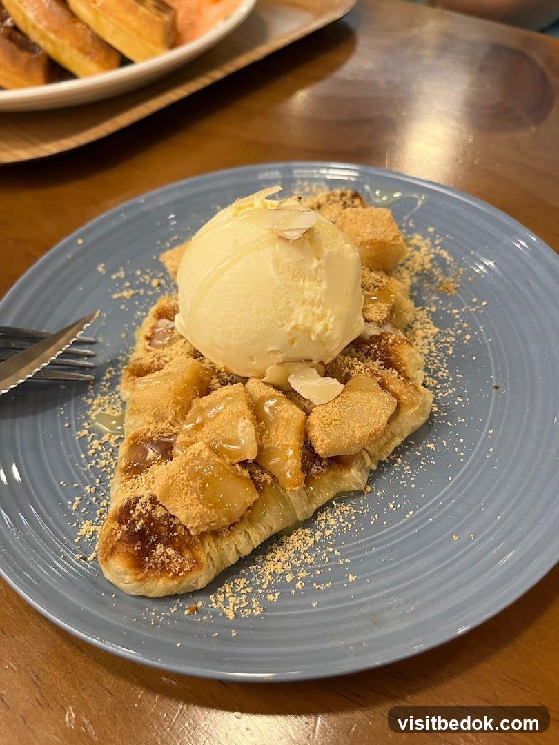 Croissant with Ice Cream and Toppings