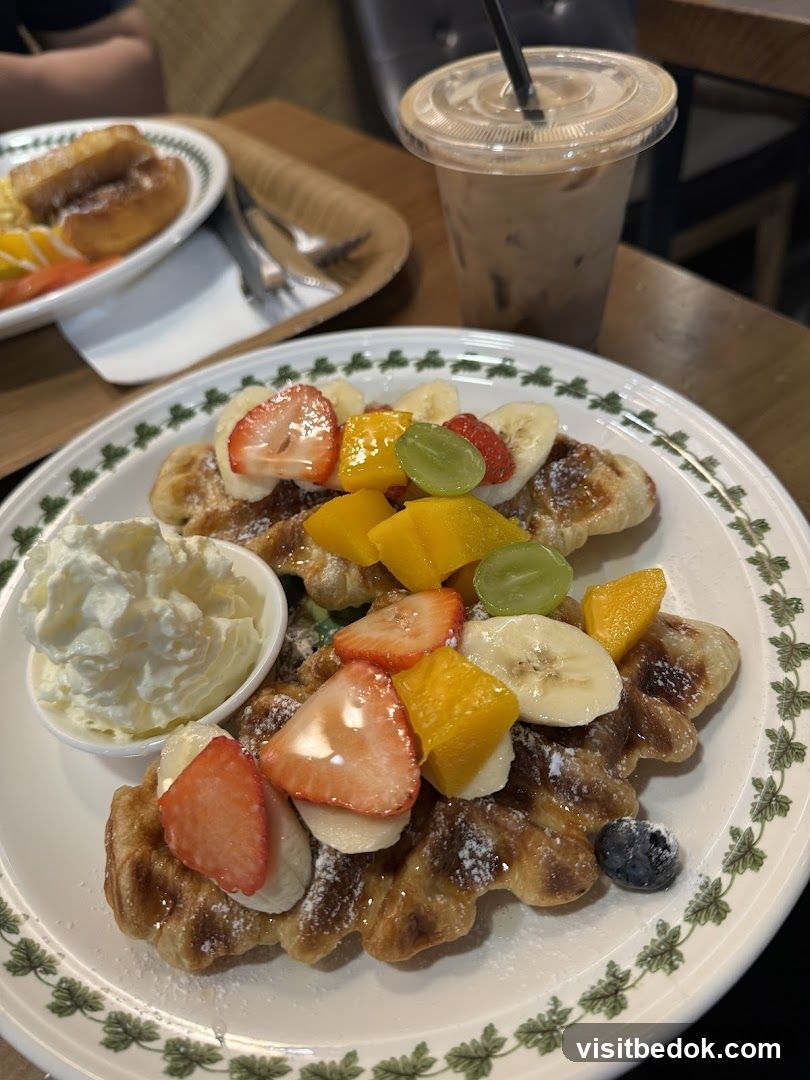 Waffles with Fruit and Cream