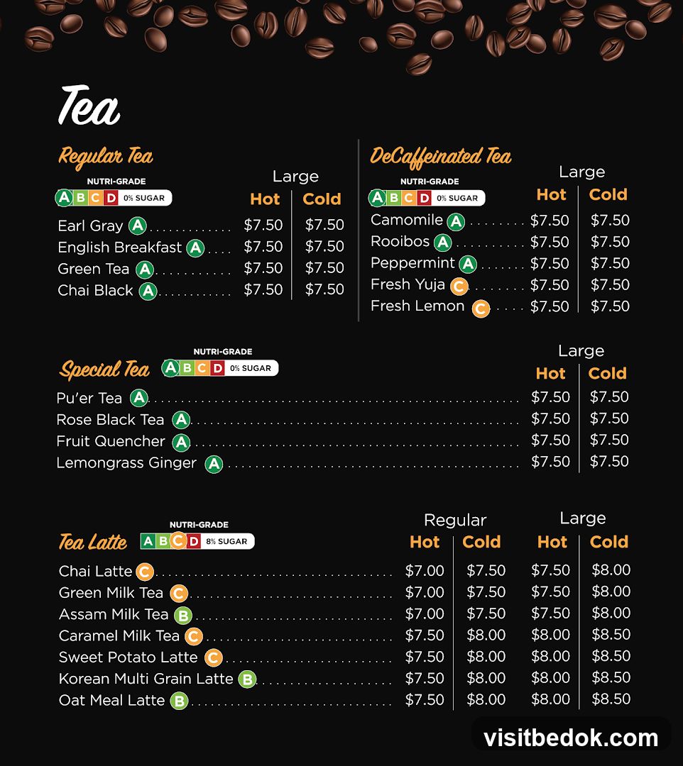 Tea Menu
