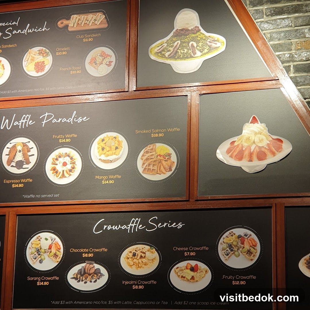 Sandwich, Waffle, and Crowaffle Menu