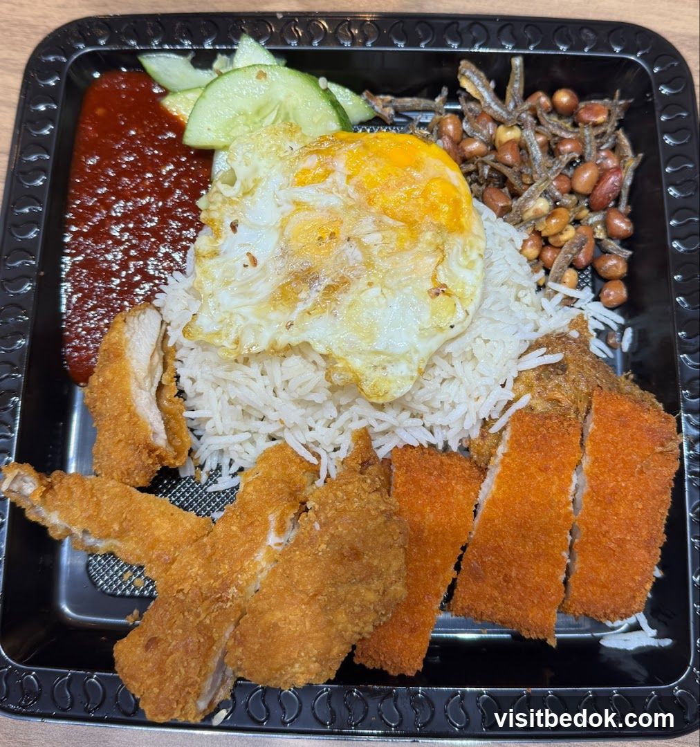 Nasi Lemak with Fried Chicken