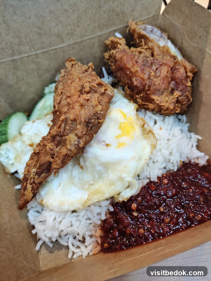 Nasi Lemak with Fried Chicken