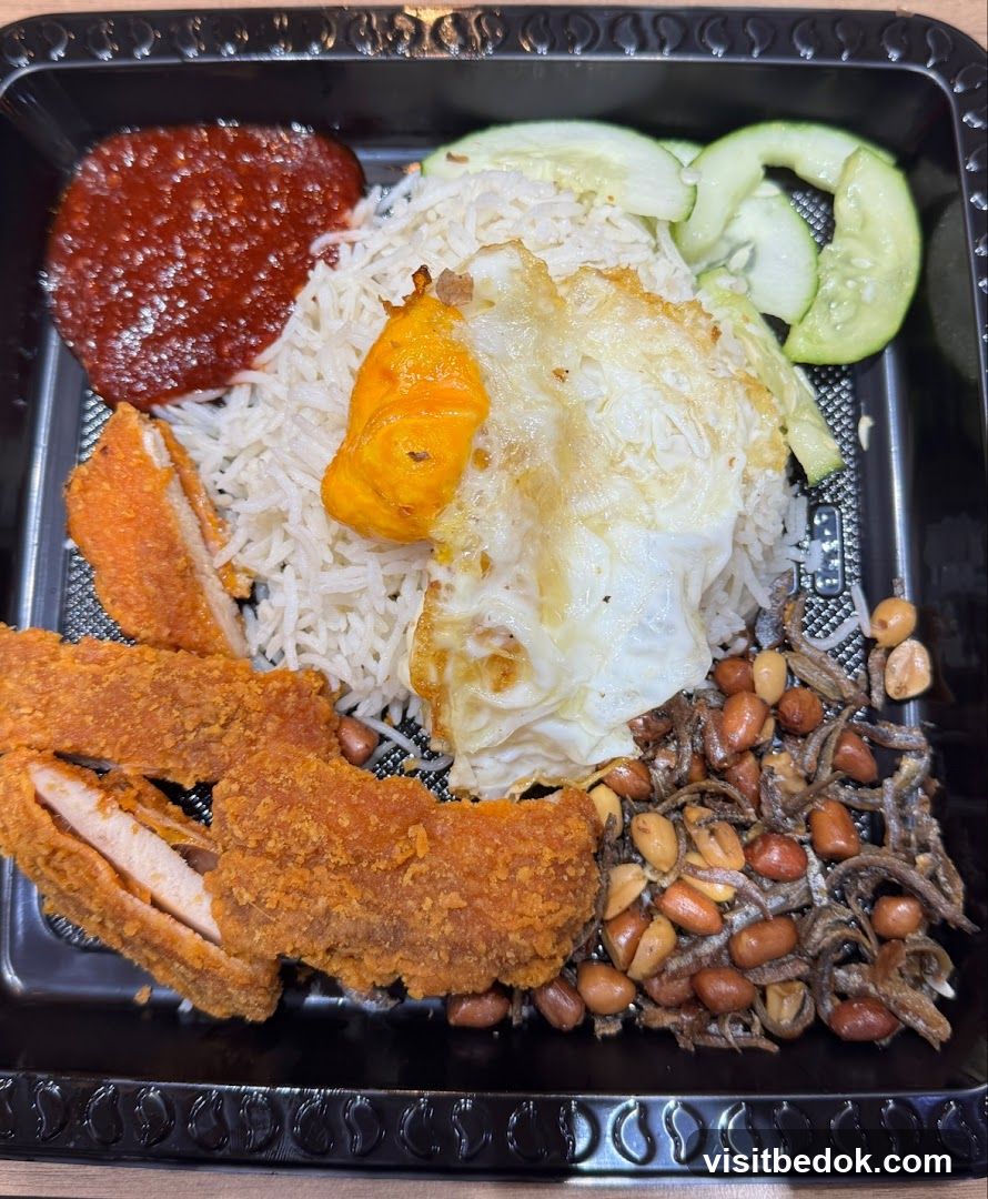 Nasi Lemak with Fried Chicken