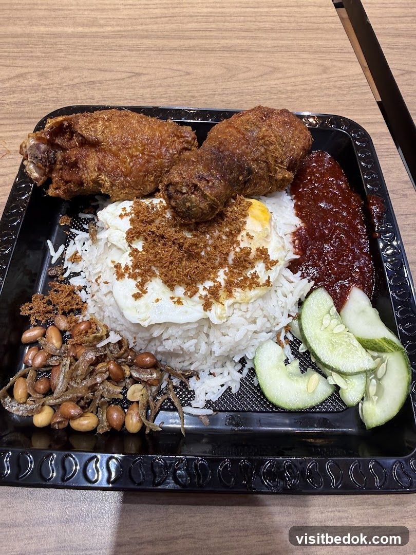 Nasi Lemak with Fried Chicken