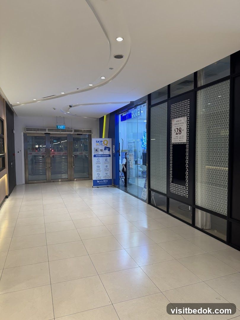 Mall Interior with Storefronts and Signage