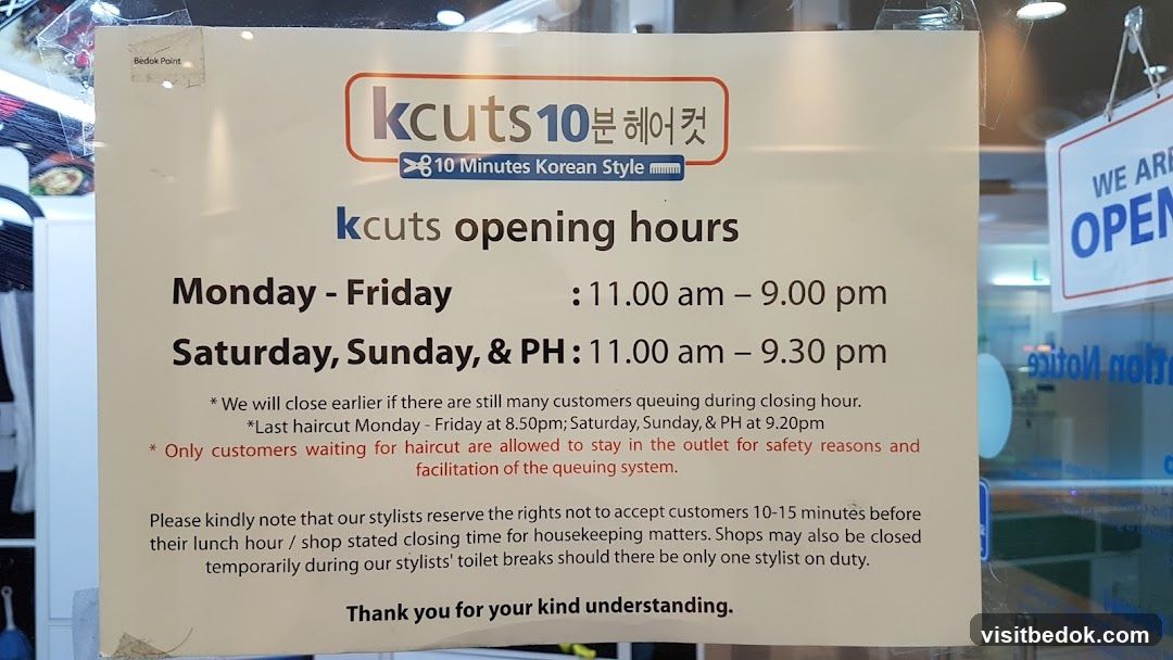 Kcuts Opening Hours