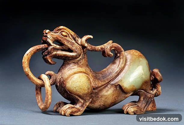 Jade mythical creature sculpture