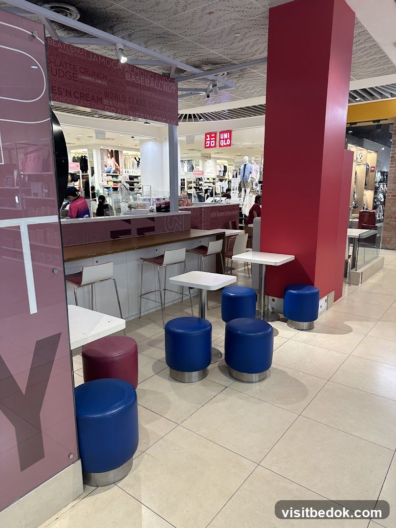 Uniqlo Store Interior with Seating Area