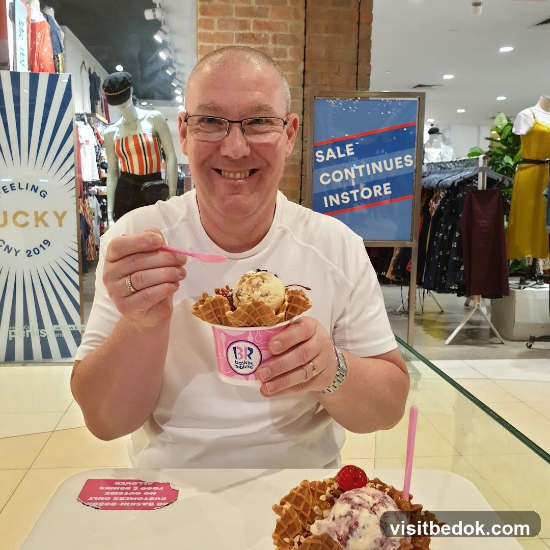 Man eating ice cream