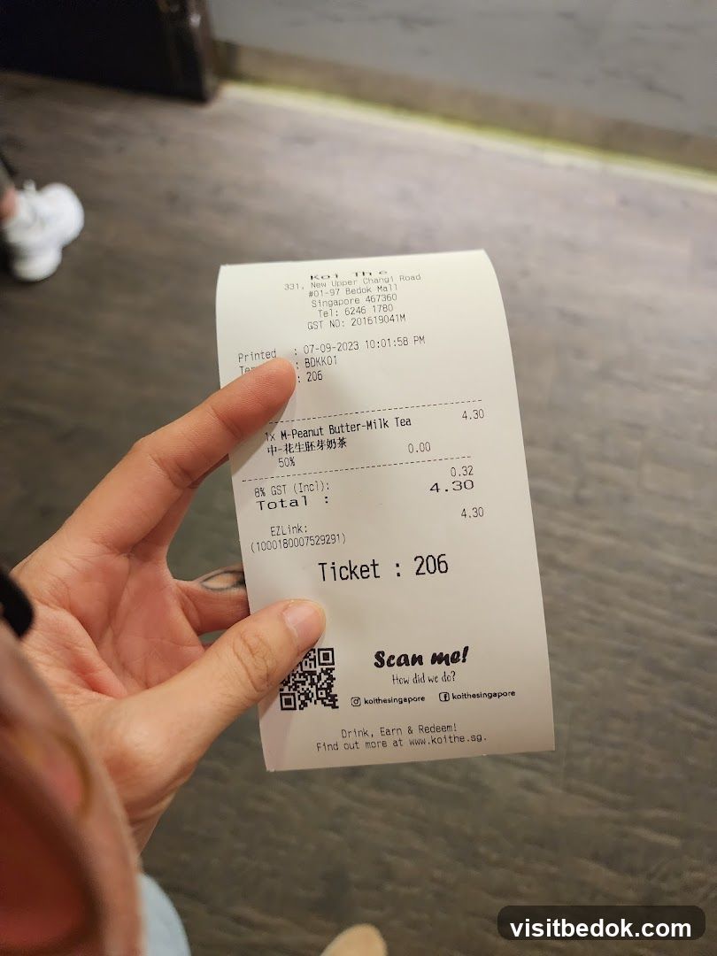 Receipt from Koi The
