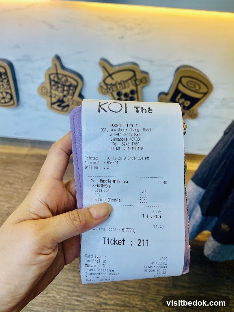 Receipt from KOI Thé