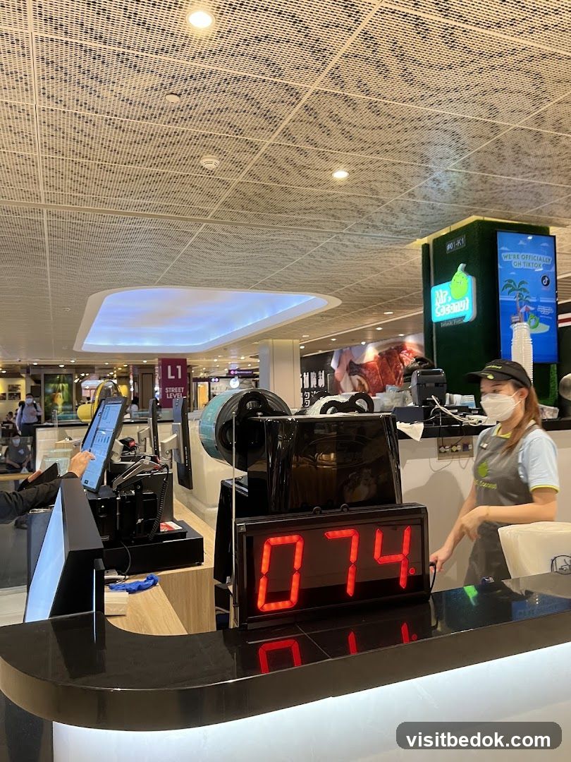 Counter with Digital Display and Staff Member