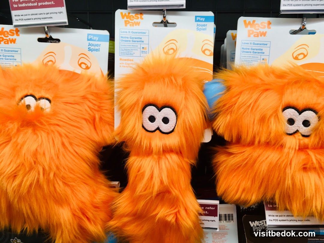 Orange Fuzzy Dog Toys