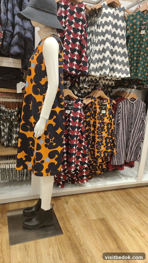 Mannequin in patterned dress
