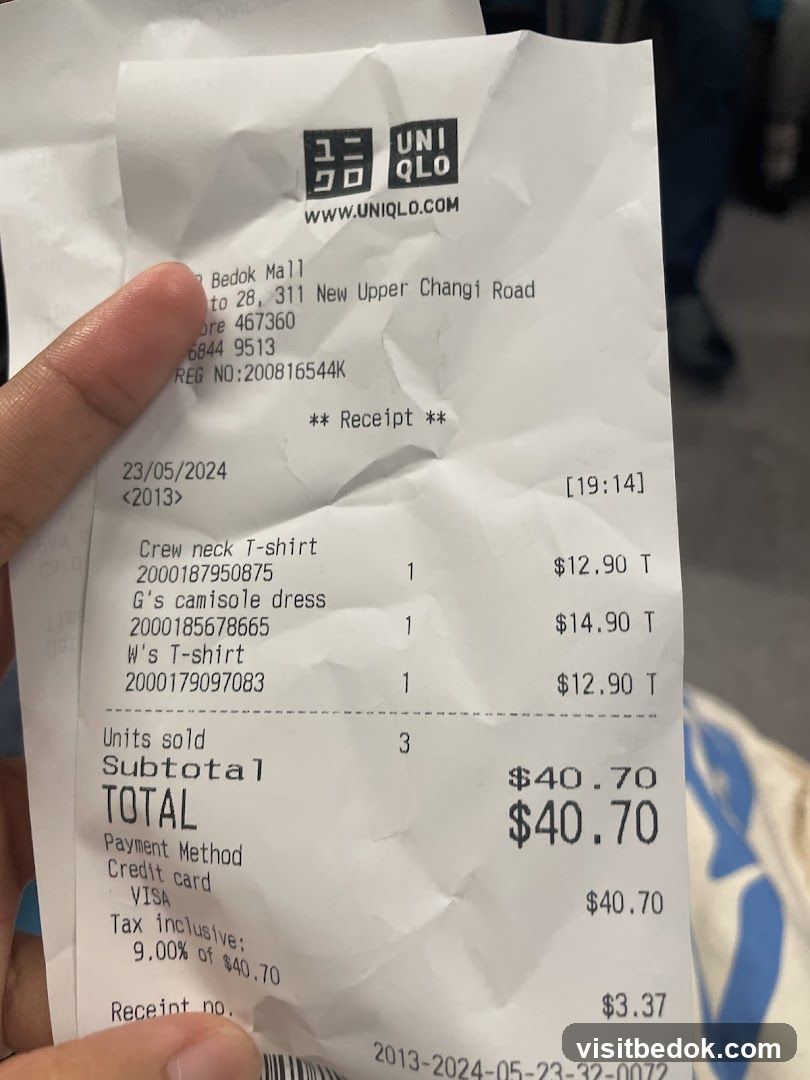 UNIQLO Receipt