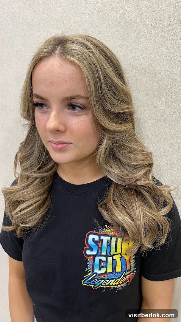 Woman with styled blonde hair