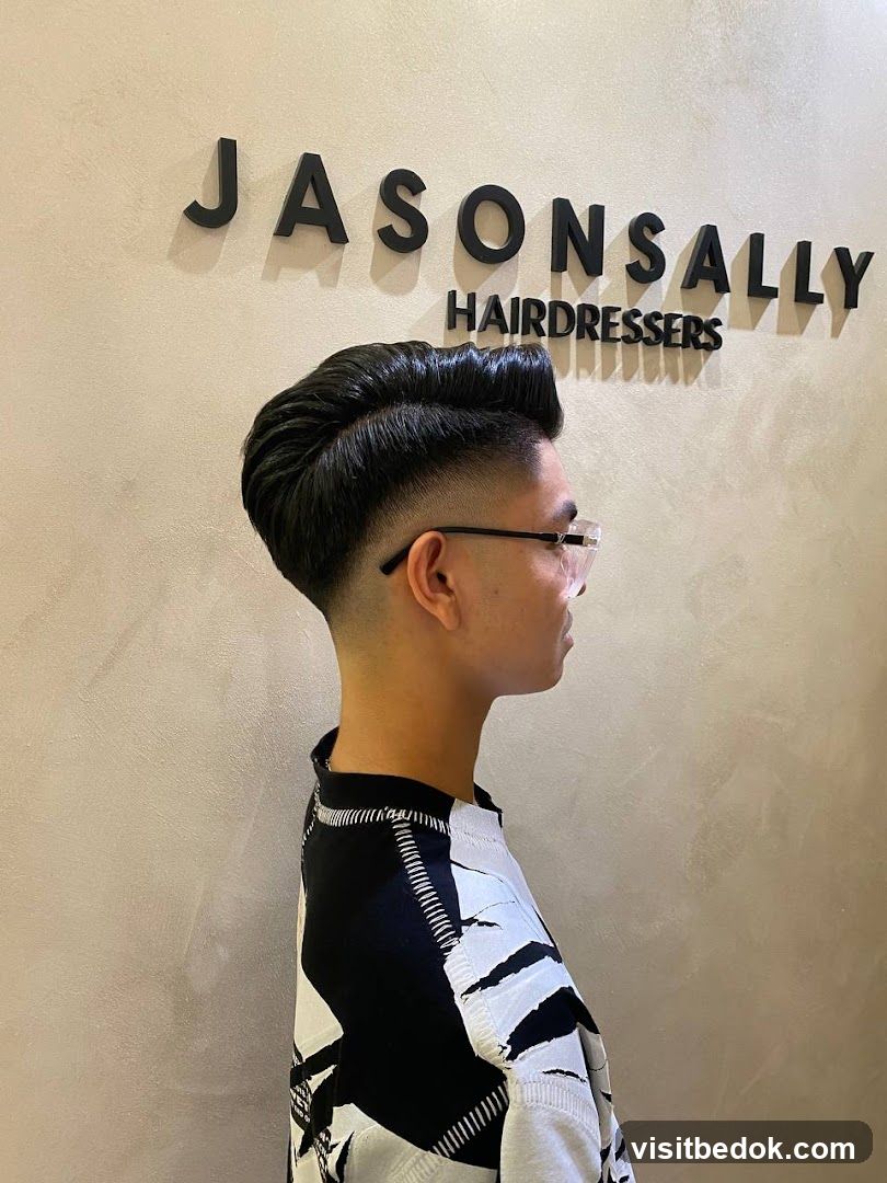 Man with a styled haircut