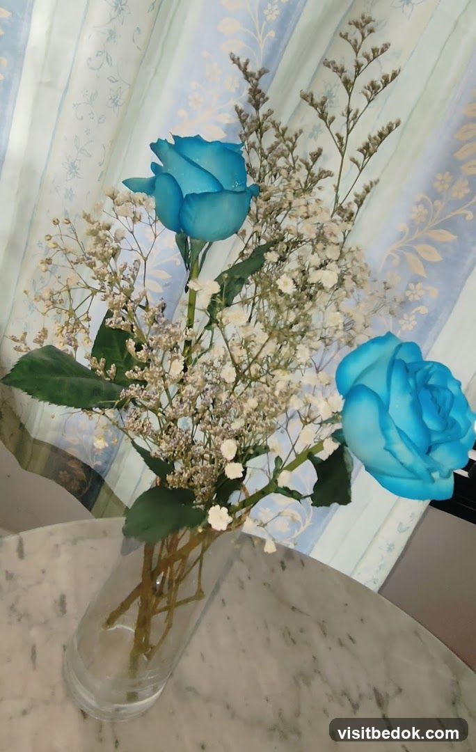 Blue Roses in a Vase
