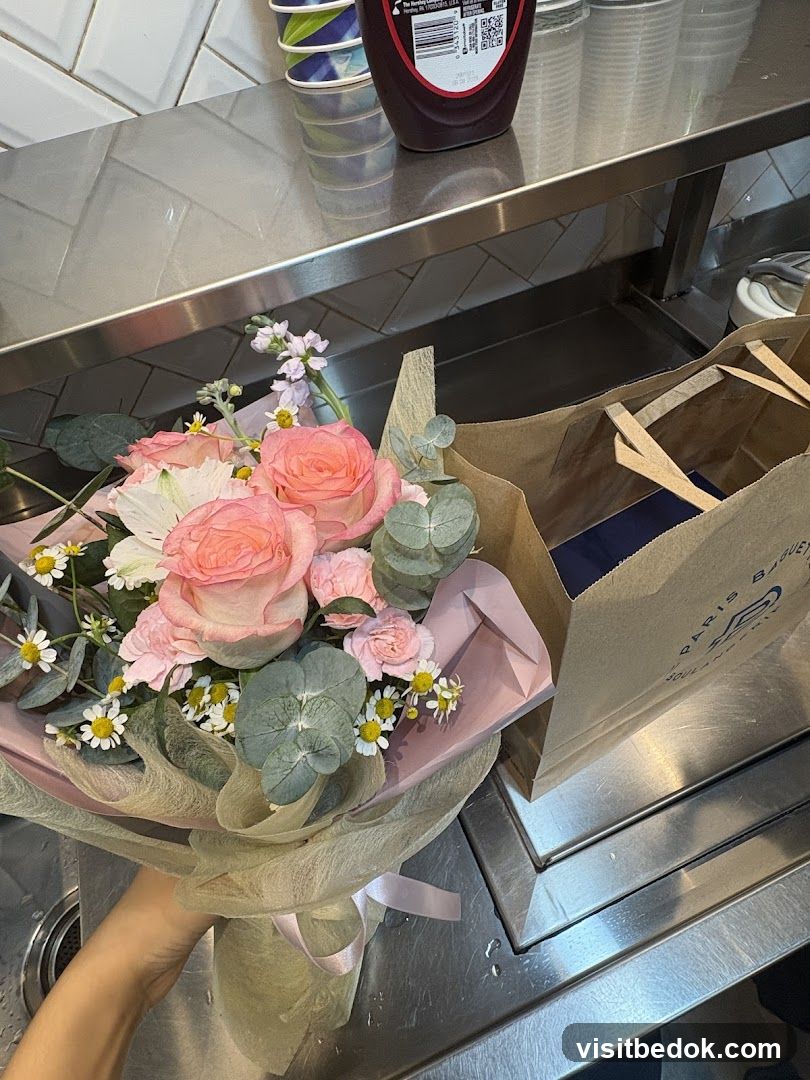 Bouquet and Shopping Bag
