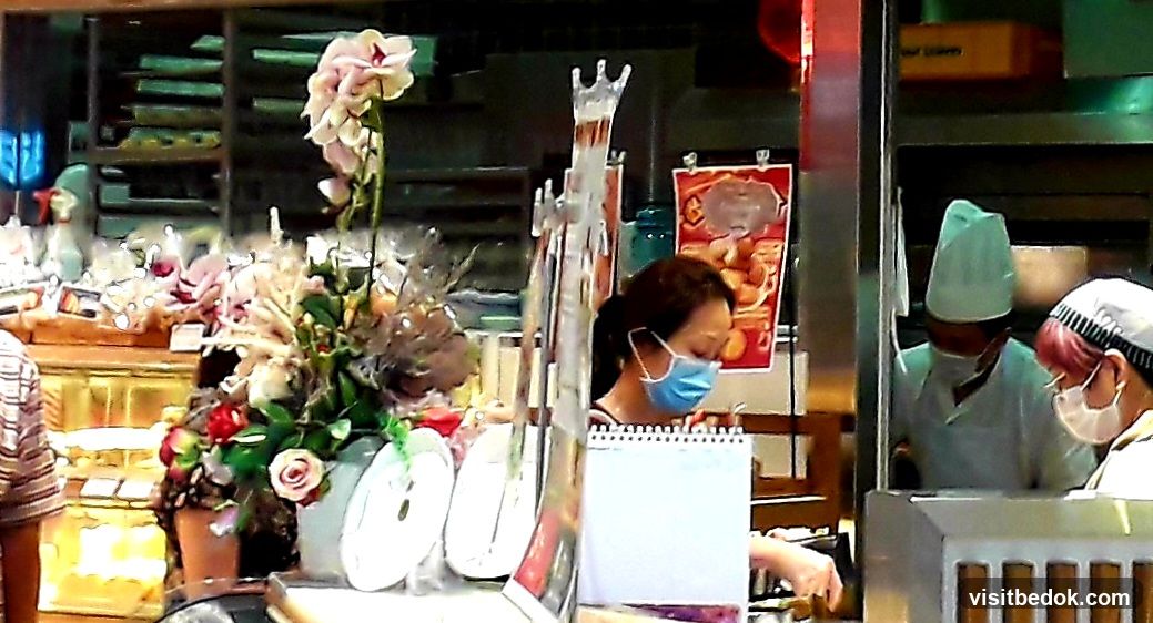 Bakery counter with staff